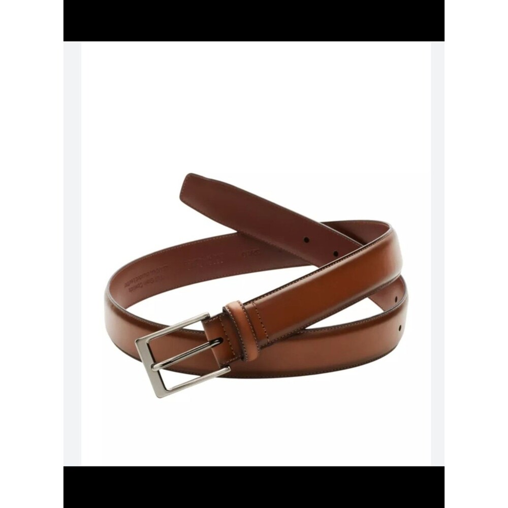 Perry Ellis Portfolio Men's Brown Leather Dress Belt Size 38